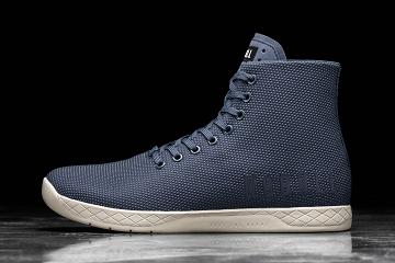 Men's Nobull High-Top Ivory Trainers Navy | SG B2427E